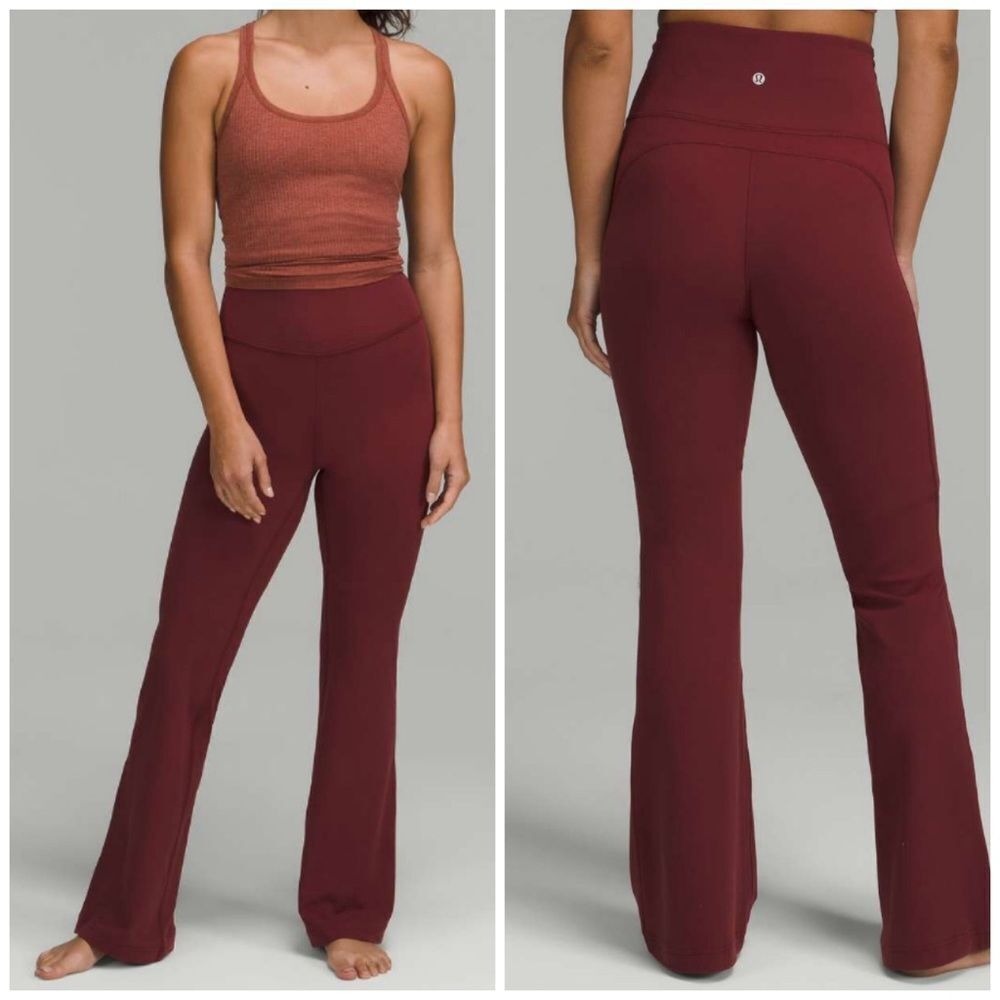 Lululemon Groove Super-High-Rise Flared Pant Nulu size 4 NWT Red Merlot 🍷‎